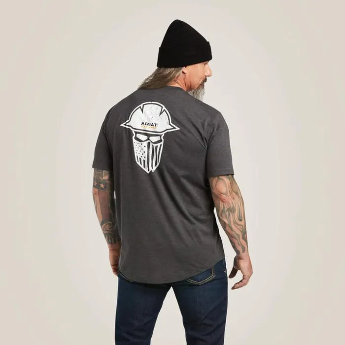 TShirts and Polos Men Ariat Rebar Workman Full Cover TShirt Charcoal Heather