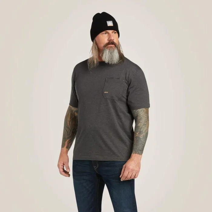 TShirts and Polos Men Ariat Rebar Workman Full Cover TShirt Charcoal Heather