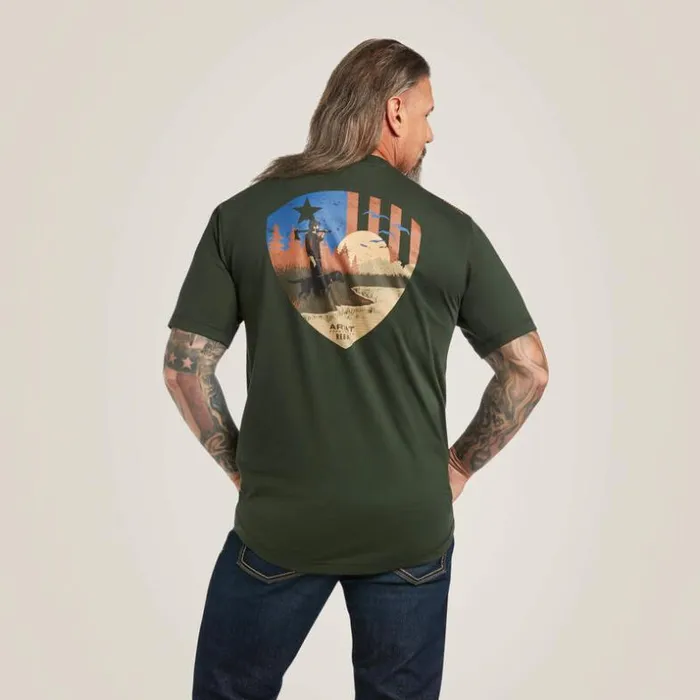 TShirts and Polos Men Ariat Rebar Workman Working Dog TShirt Deep Forest