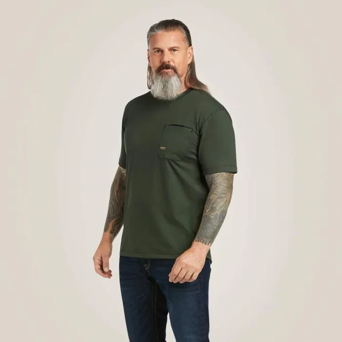 TShirts and Polos Men Ariat Rebar Workman Working Dog TShirt Deep Forest TShirts and Polos Men Ariat Rebar Workman Working Dog TShirt Deep Forest