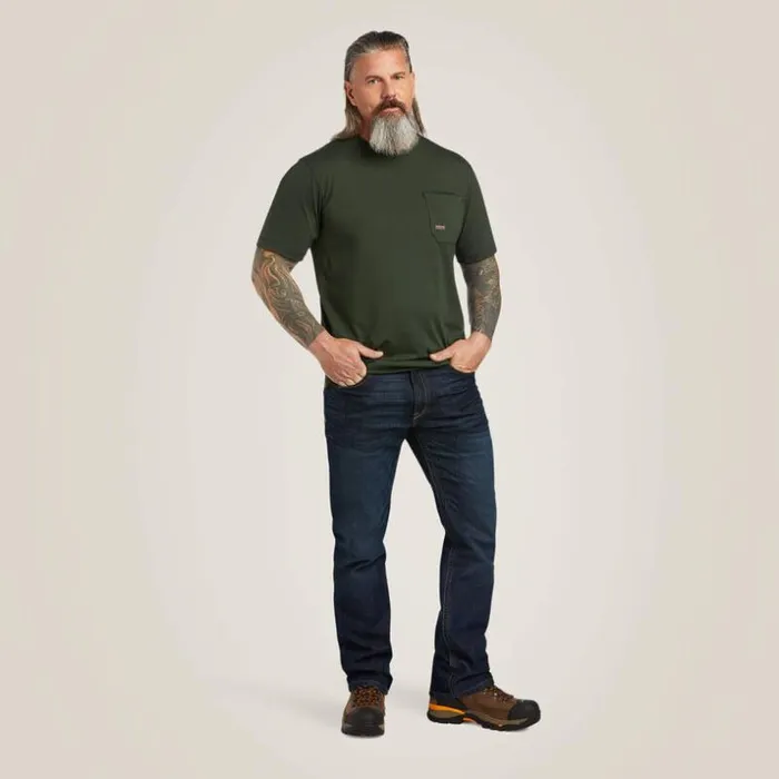 TShirts and Polos Men Ariat Rebar Workman Working Dog TShirt Deep Forest TShirts and Polos Men Ariat Rebar Workman Working Dog TShirt Deep Forest