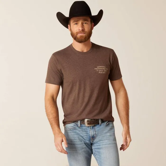 TShirts and Polos MenWomen Ariat Sendero Mucho Western TShirt Brown Heather