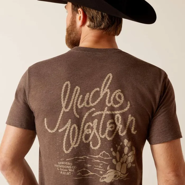 TShirts and Polos MenWomen Ariat Sendero Mucho Western TShirt Brown Heather