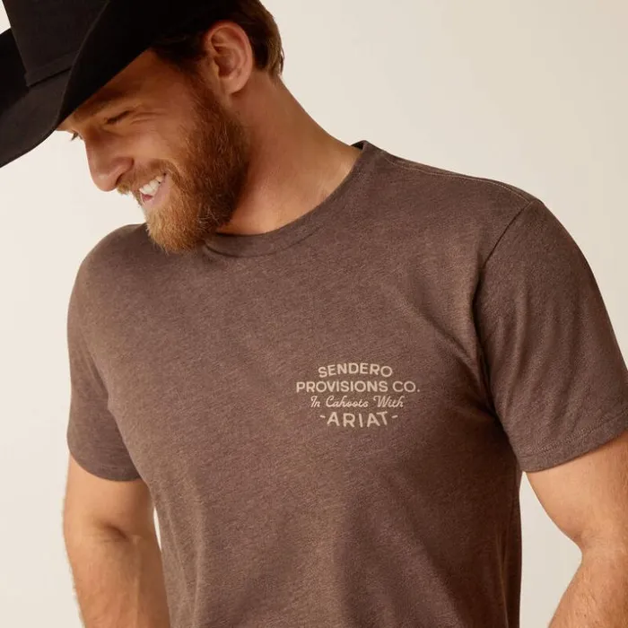 TShirts and Polos MenWomen Ariat Sendero Mucho Western TShirt Brown Heather