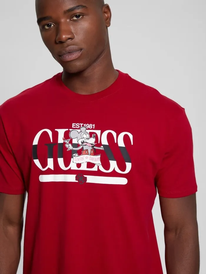 TShirts and Tanks GUESS Men Cartoon Signature Tee Samba Red Vibes
