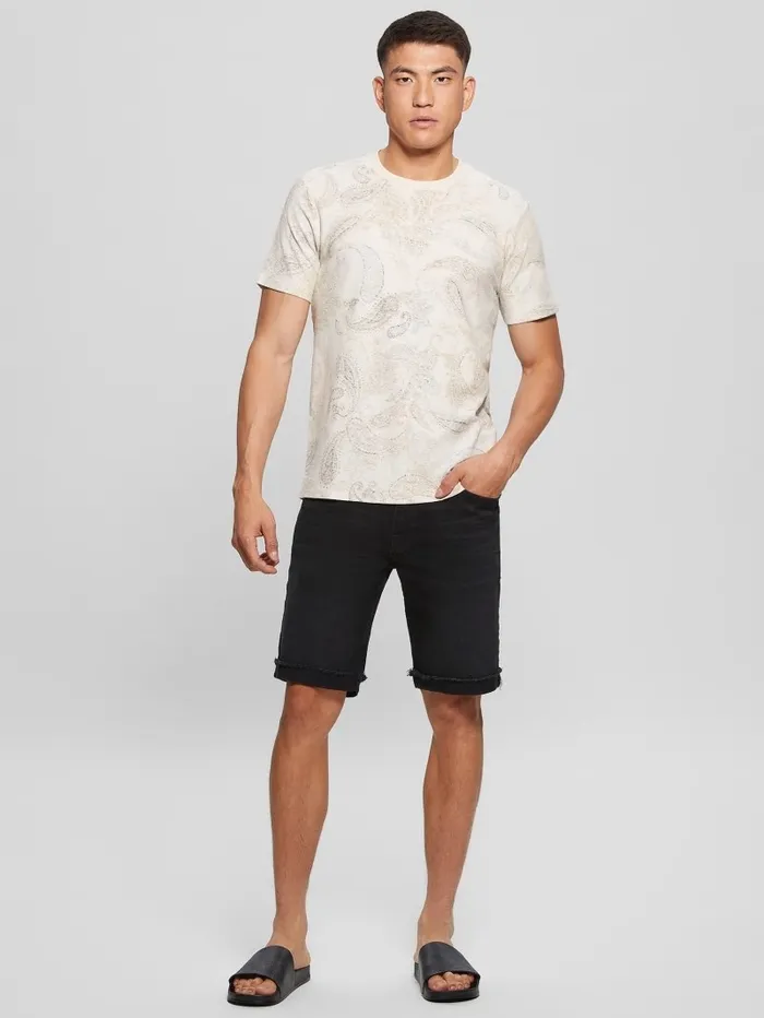 TShirts and Tanks GUESS Men Eco LinenBlend Paisley Tee Salt White Multi TShirts and Tanks GUESS Men Eco LinenBlend Paisley Tee Salt White Multi