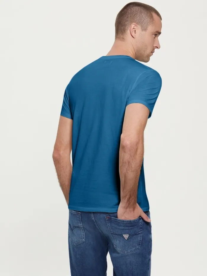 TShirts and Tanks GUESS Men Embroidered Logo Tee Uniform Blue