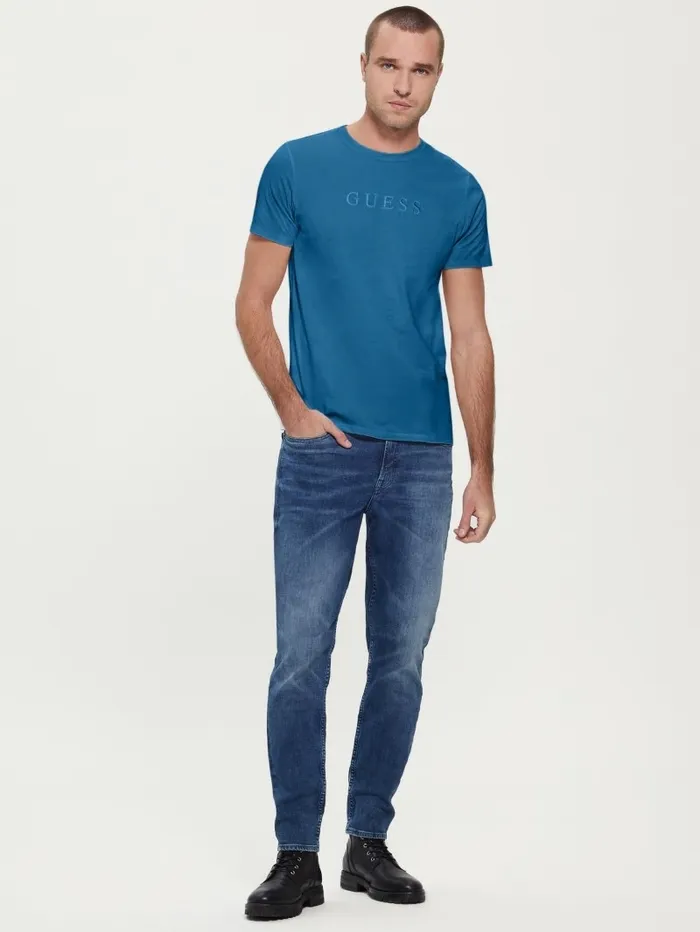 TShirts and Tanks GUESS Men Embroidered Logo Tee Uniform Blue