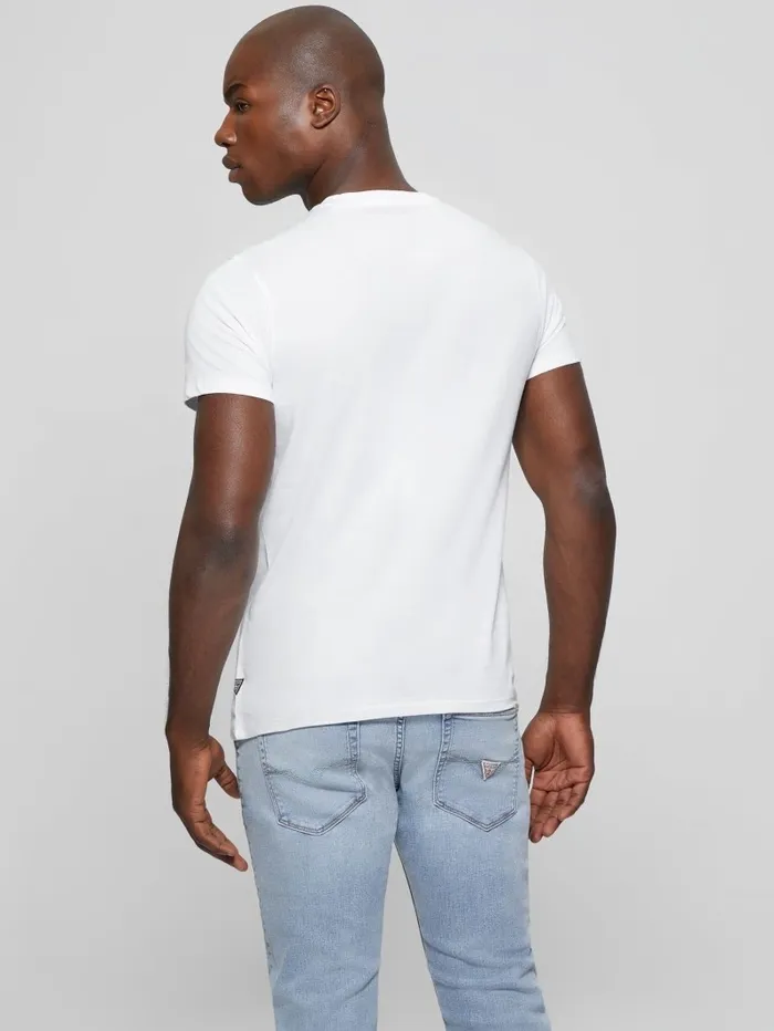 TShirts and Tanks GUESS Men Iridescent Signature Tee Pure White