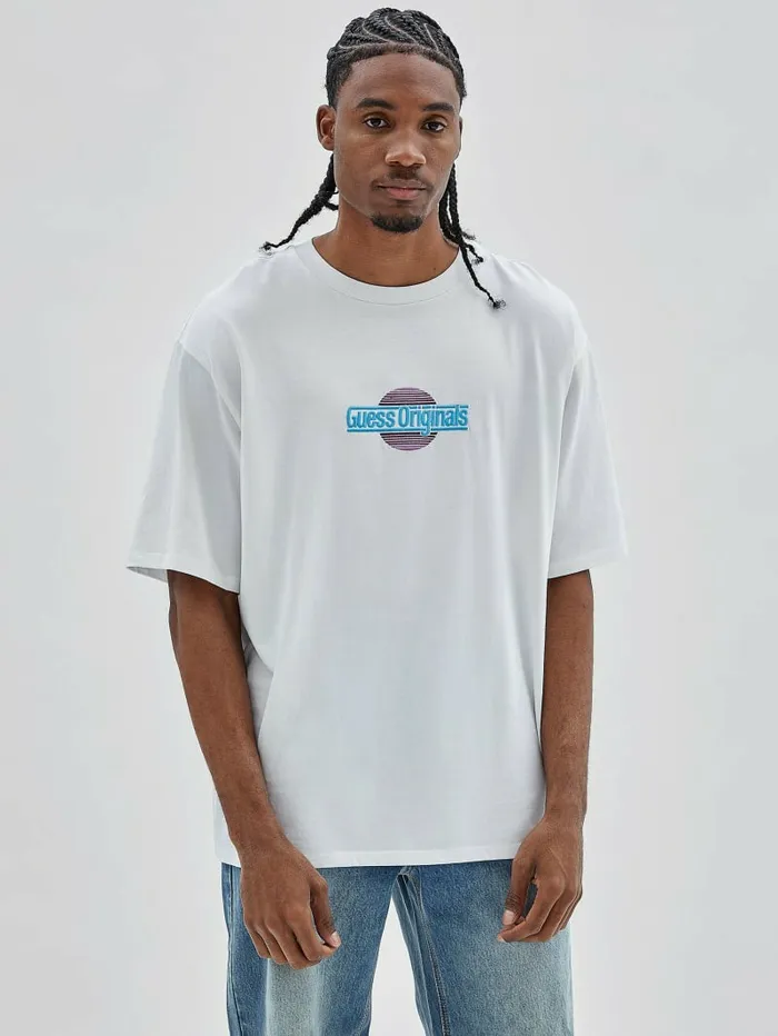 TShirts and Tanks GUESS Originals Eco Sunset Logo Tee Pure White GUESS Men