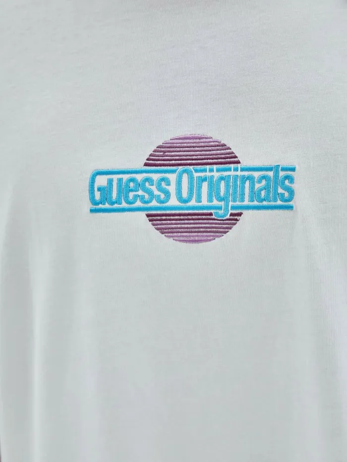 TShirts and Tanks GUESS Originals Eco Sunset Logo Tee Pure White GUESS Men TShirts and Tanks GUESS Originals Eco Sunset Logo Tee Pure White GUESS Men