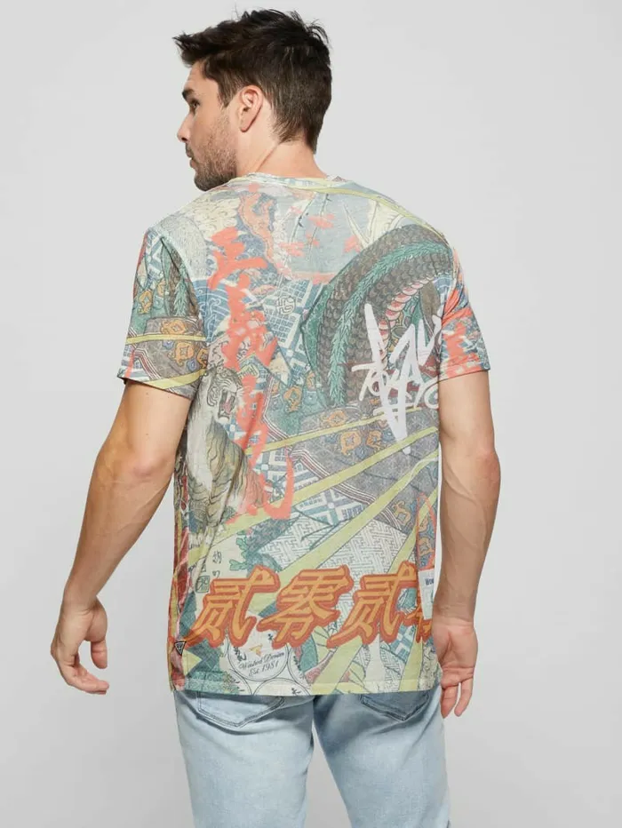 TShirts and Tanks Men GUESS Collage Burnout Tee Pure White Multi TShirts and Tanks Men GUESS Collage Burnout Tee Pure White Multi