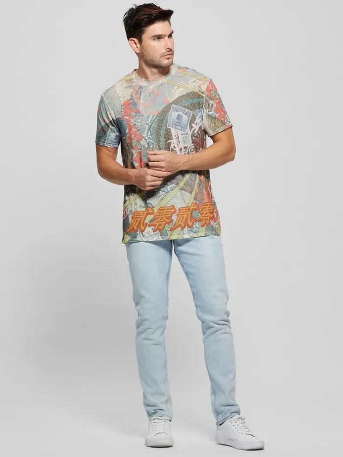 TShirts and Tanks Men GUESS Collage Burnout Tee Pure White Multi TShirts and Tanks Men GUESS Collage Burnout Tee Pure White Multi