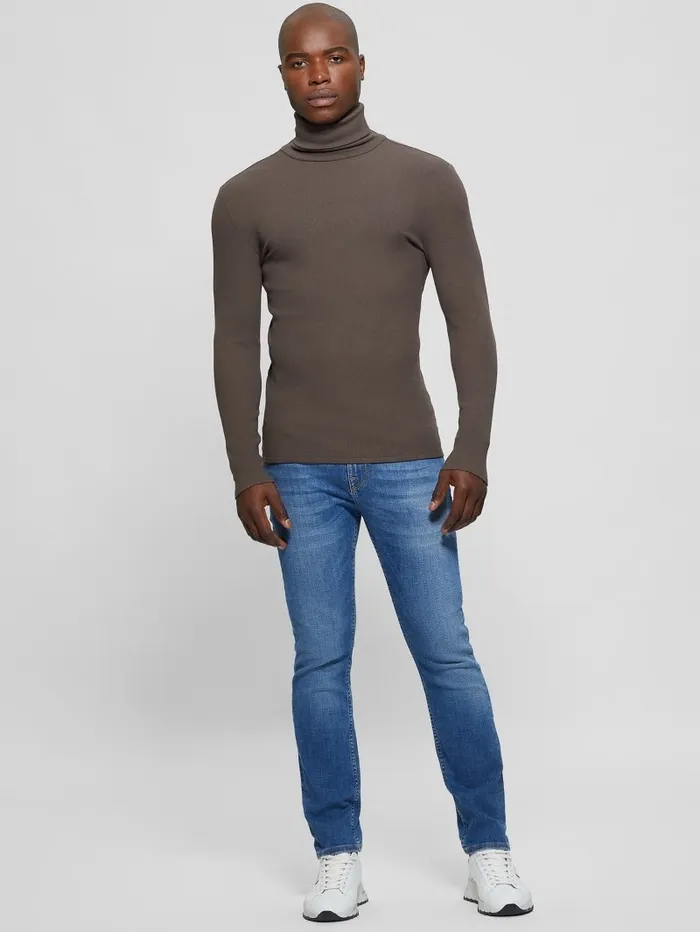 TShirts and Tanks Men GUESS Mateo Turtleneck Tee Chocolate Brownie TShirts and Tanks Men GUESS Mateo Turtleneck Tee Chocolate Brownie