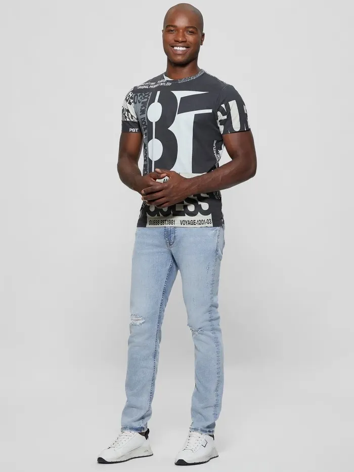 TShirts and Tanks Men GUESS Signature Tee Jet Black Multi GUESS
