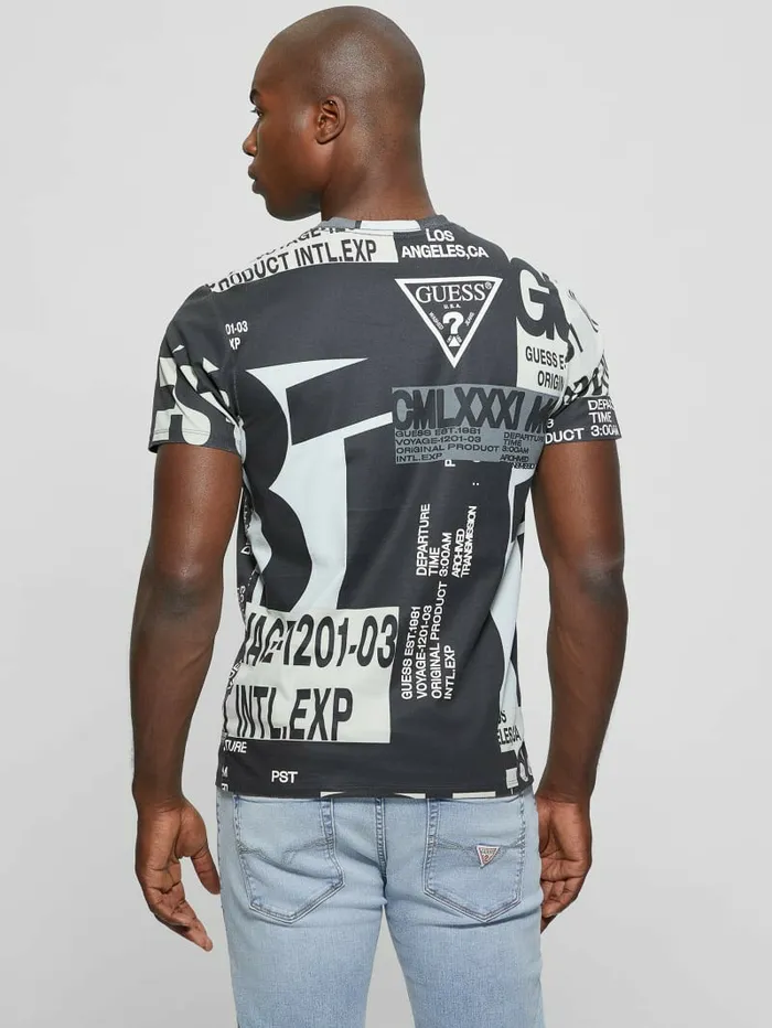 TShirts and Tanks Men GUESS Signature Tee Jet Black Multi GUESS