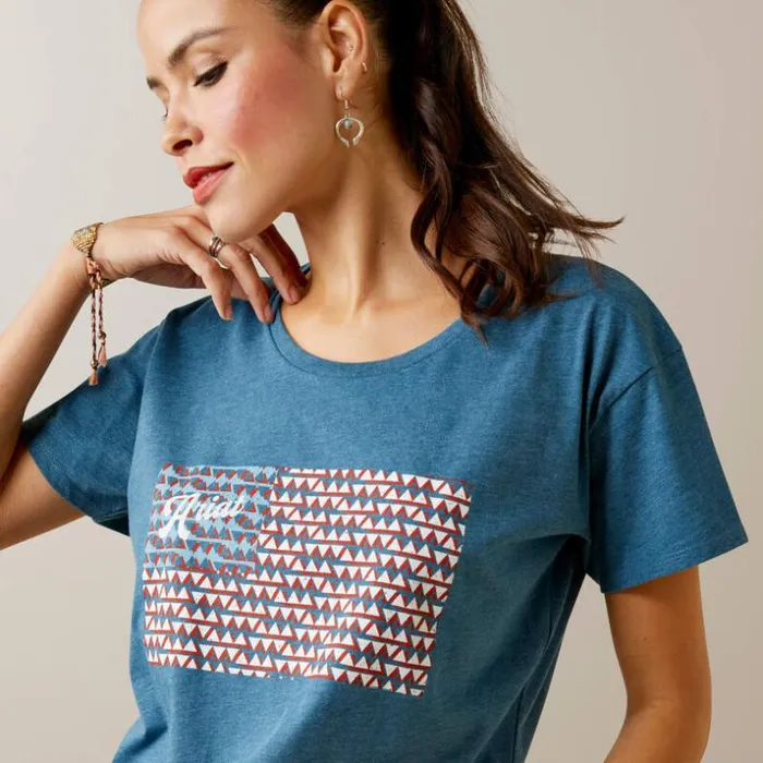TShirts and Tops Women Ariat Ariat Amarillo TShirt Steel Blue Heather TShirts and Tops Women Ariat Ariat Amarillo TShirt Steel Blue Heather