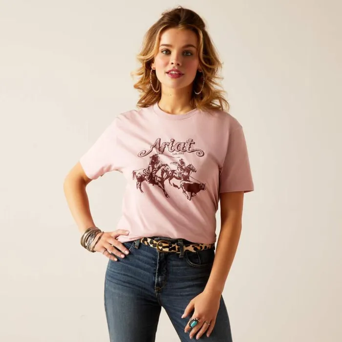 TShirts and Tops Women Ariat Ariat Double Trouble TShirt Dusty Rose