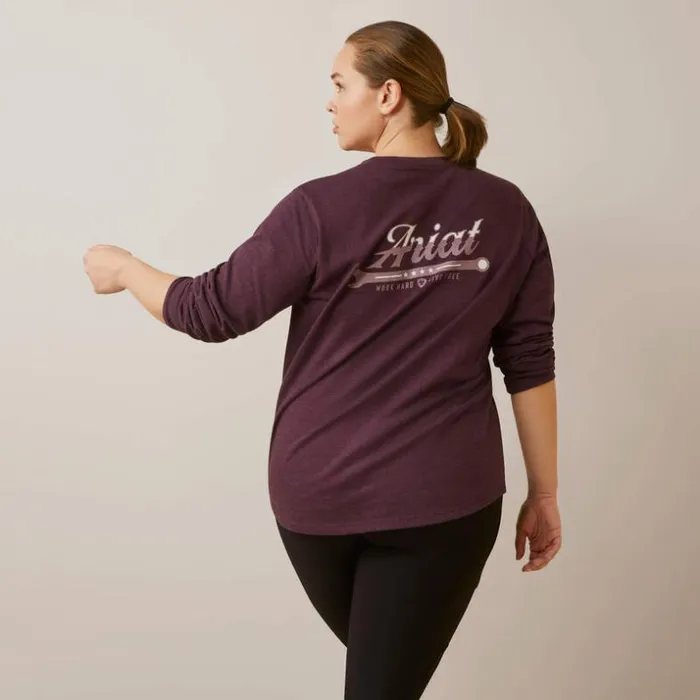 TShirts and Tops Women Ariat Rebar Cotton Strong Work Hard Potent Purple Heather TShirts and Tops Women Ariat Rebar Cotton Strong Work Hard Potent Purple Heather