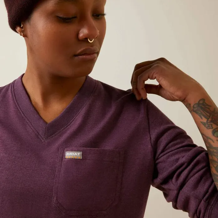 TShirts and Tops Women Ariat Rebar Cotton Strong Work Hard Potent Purple Heather TShirts and Tops Women Ariat Rebar Cotton Strong Work Hard Potent Purple Heather