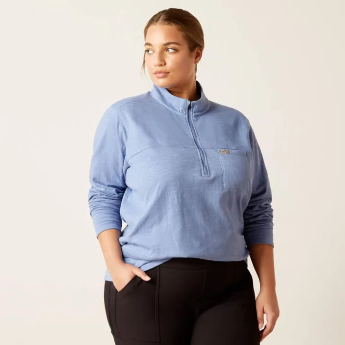TShirts and Tops Women Ariat Rebar Foundation 14 Zip Shirt Colony Blue