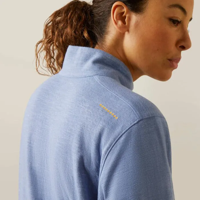 TShirts and Tops Women Ariat Rebar Foundation 14 Zip Shirt Colony Blue