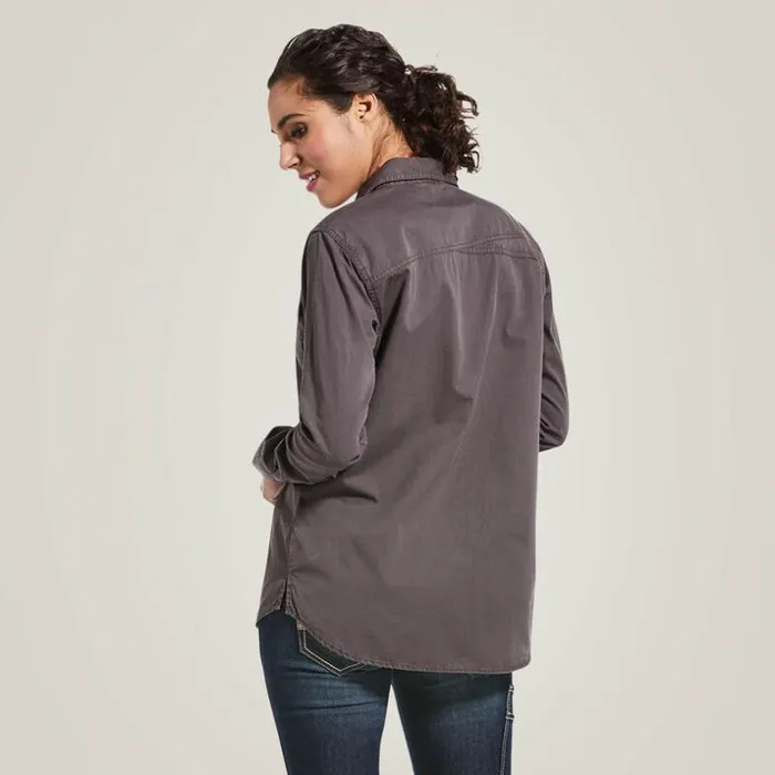 TShirts and Tops Women Ariat Rebar Washed Twill Work Shirt Rebar Grey TShirts and Tops Women Ariat Rebar Washed Twill Work Shirt Rebar Grey