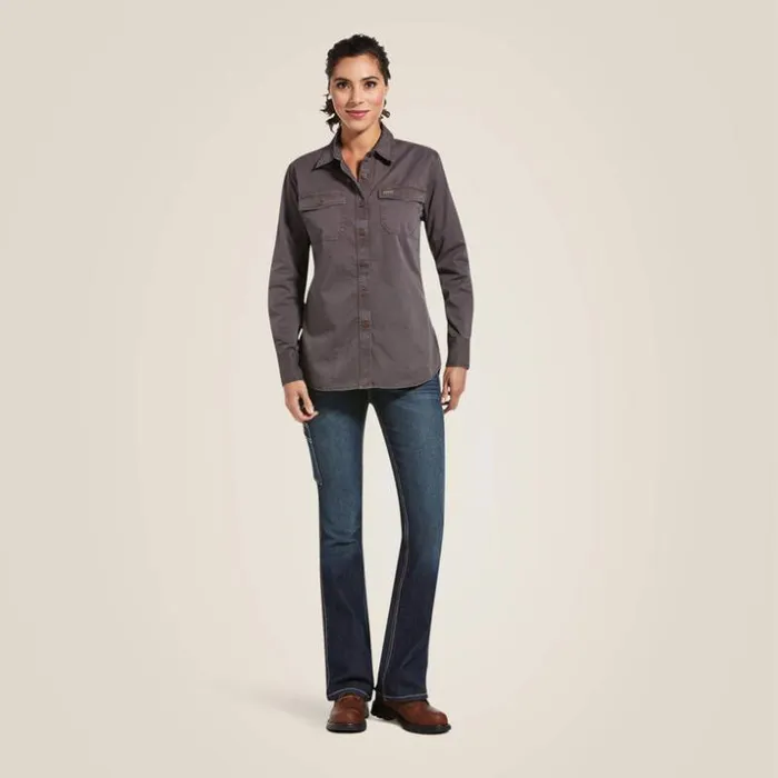 TShirts and Tops Women Ariat Rebar Washed Twill Work Shirt Rebar Grey TShirts and Tops Women Ariat Rebar Washed Twill Work Shirt Rebar Grey