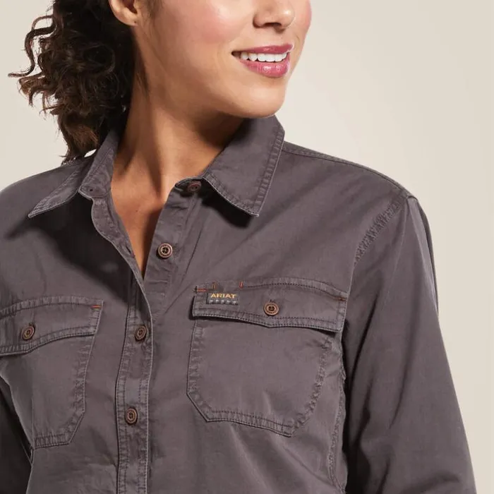 TShirts and Tops Women Ariat Rebar Washed Twill Work Shirt Rebar Grey TShirts and Tops Women Ariat Rebar Washed Twill Work Shirt Rebar Grey
