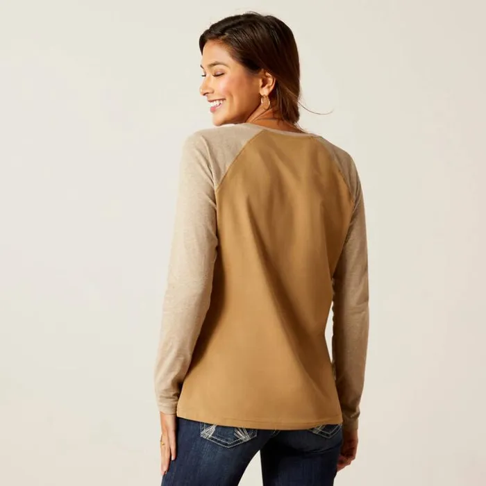 TShirts and Tops Women Ariat Tucson Baseball Tee Petrified Oak TShirts and Tops Women Ariat Tucson Baseball Tee Petrified Oak
