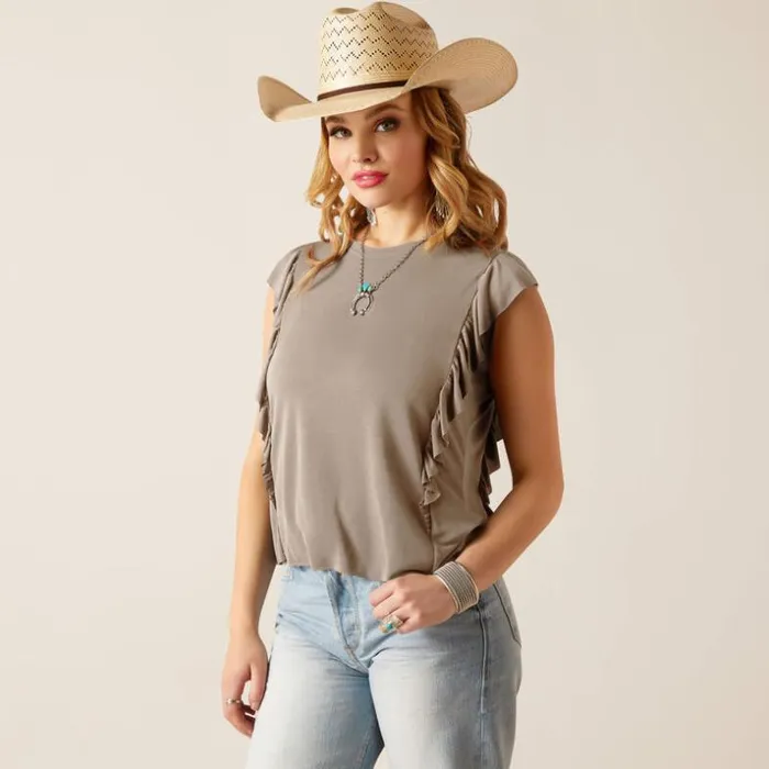 TShirts and Tops Women Ariat Washed Jersey Tank Petrified Oak