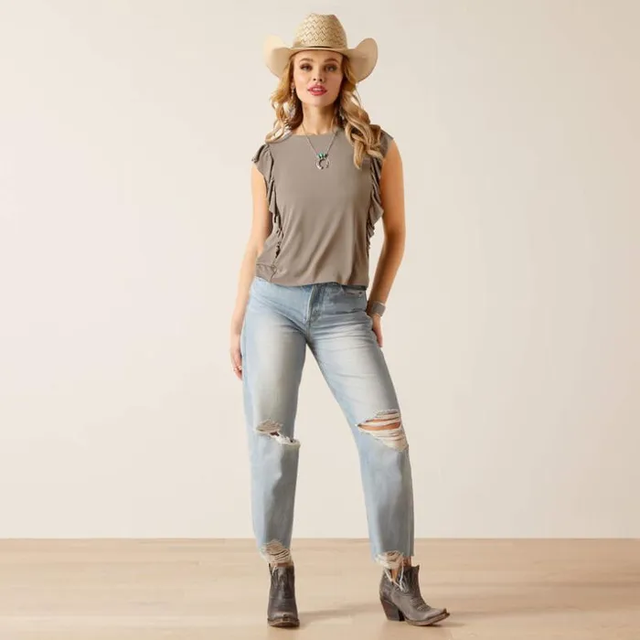 TShirts and Tops Women Ariat Washed Jersey Tank Petrified Oak