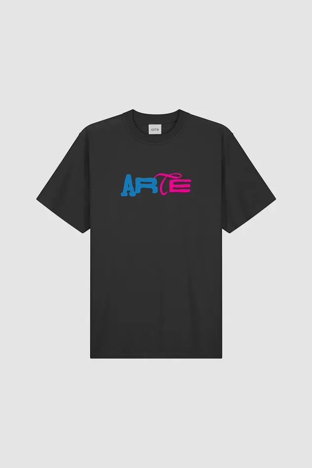Tshirts Men Arte Antwerp Tshirt logo imprim en duo Noir