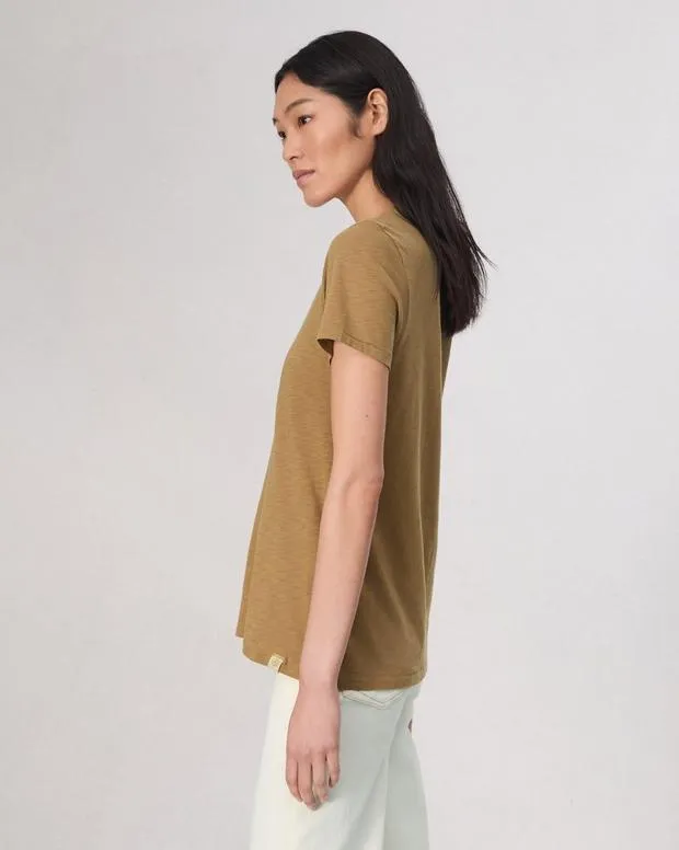 TShirts rag and bone Women The Slub VNeck Tee GreystoneKhakiSalute