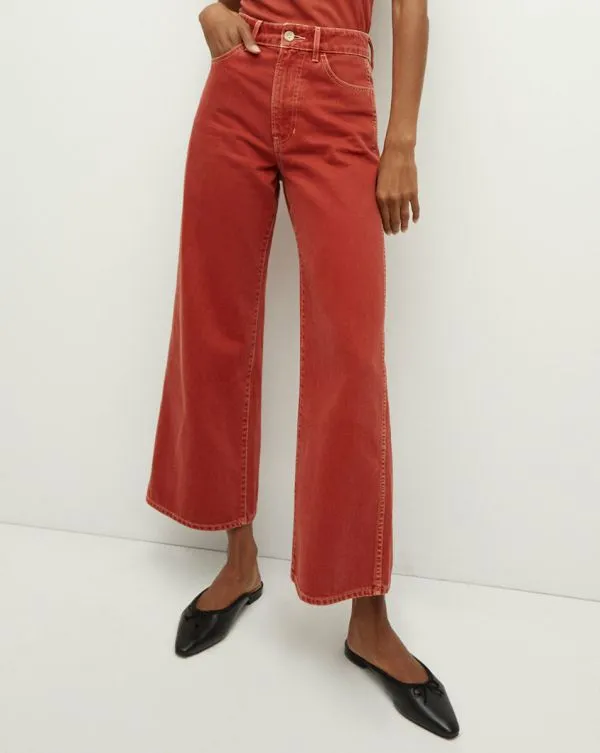 Taylor Cropped WideLeg Jean Brick Red Women Veronica Beard Jeans Taylor Cropped WideLeg Jean Brick Red Women Veronica Beard Jeans