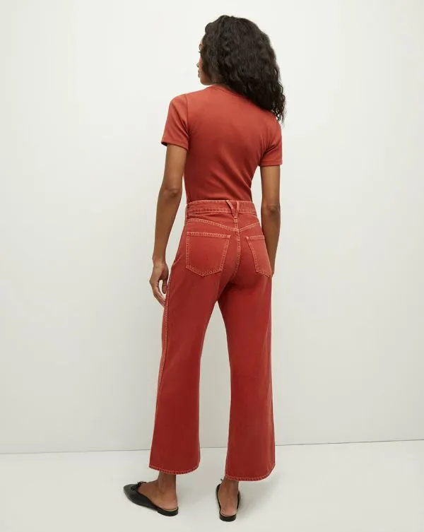 Taylor Cropped WideLeg Jean Brick Red Women Veronica Beard Jeans Taylor Cropped WideLeg Jean Brick Red Women Veronica Beard Jeans