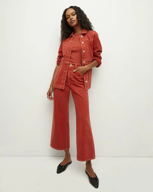 Taylor Cropped WideLeg Jean Brick Red Women Veronica Beard Jeans Taylor Cropped WideLeg Jean Brick Red Women Veronica Beard Jeans