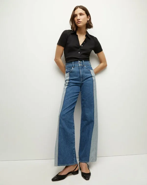 Taylor TwoTone WideLeg Jean Neptune Women Veronica Beard Jeans