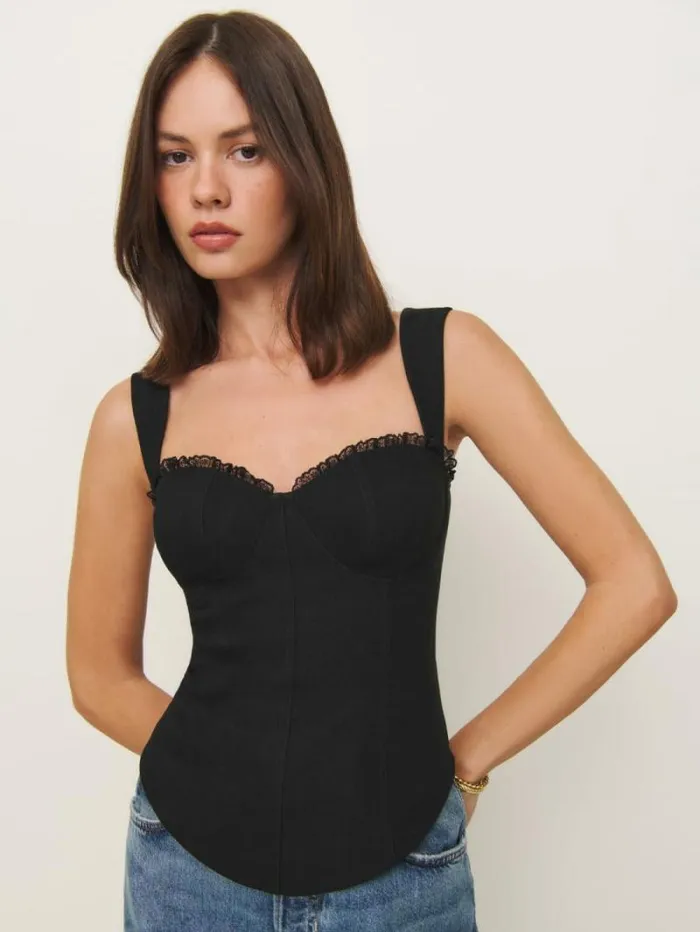 The Reformation Alisa Top Black 8211 Clothing