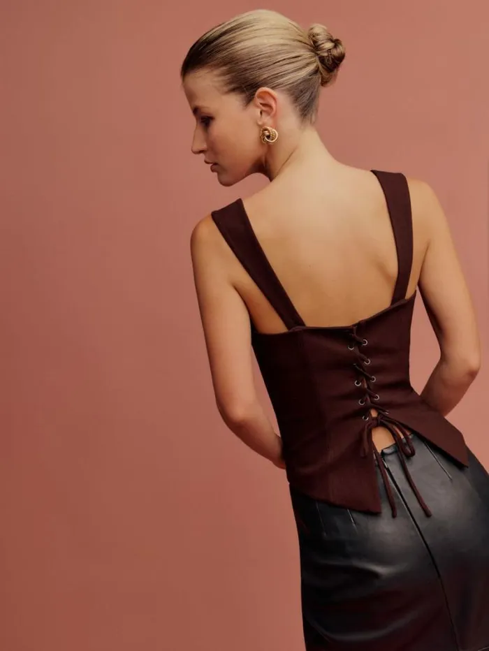 The Reformation Alisa Top Bordeaux 8211 Clothing