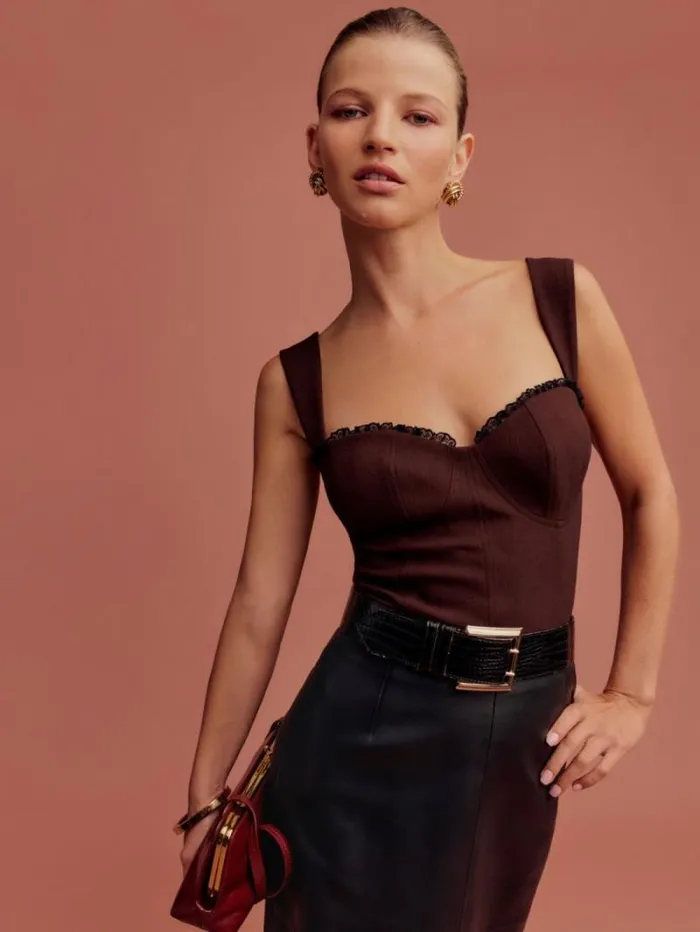 The Reformation Alisa Top Bordeaux 8211 Clothing