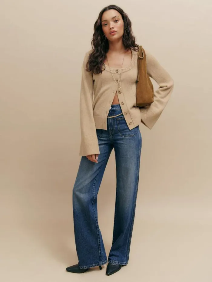 The Reformation Alyssa High Rise Wide Leg Long Jeans Mellusine 8211 Clothing