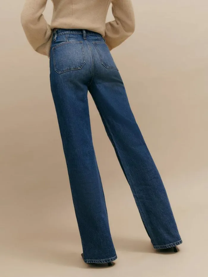 The Reformation Alyssa High Rise Wide Leg Long Jeans Mellusine 8211 Clothing