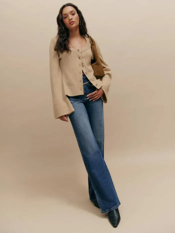 The Reformation Alyssa High Rise Wide Leg Long Jeans Mellusine 8211 Clothing