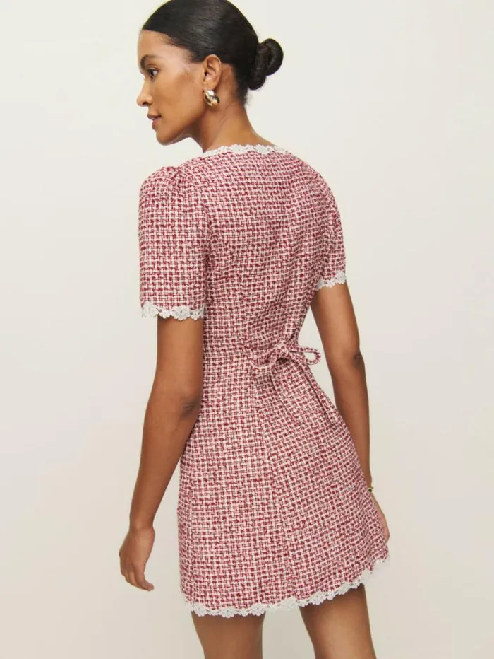 The Reformation Anabella Dress Red Check 8211 Clothing