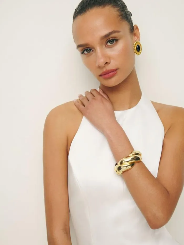 The Reformation Anakin Satin Dress Ivory 8211 ClothingWeddings