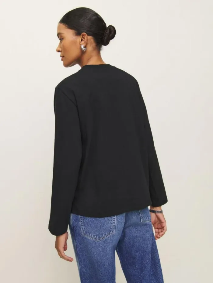 The Reformation Asher Oversized Long Sleeve Tee Black 8211 Clothing
