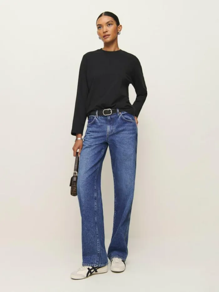 The Reformation Asher Oversized Long Sleeve Tee Black 8211 Clothing