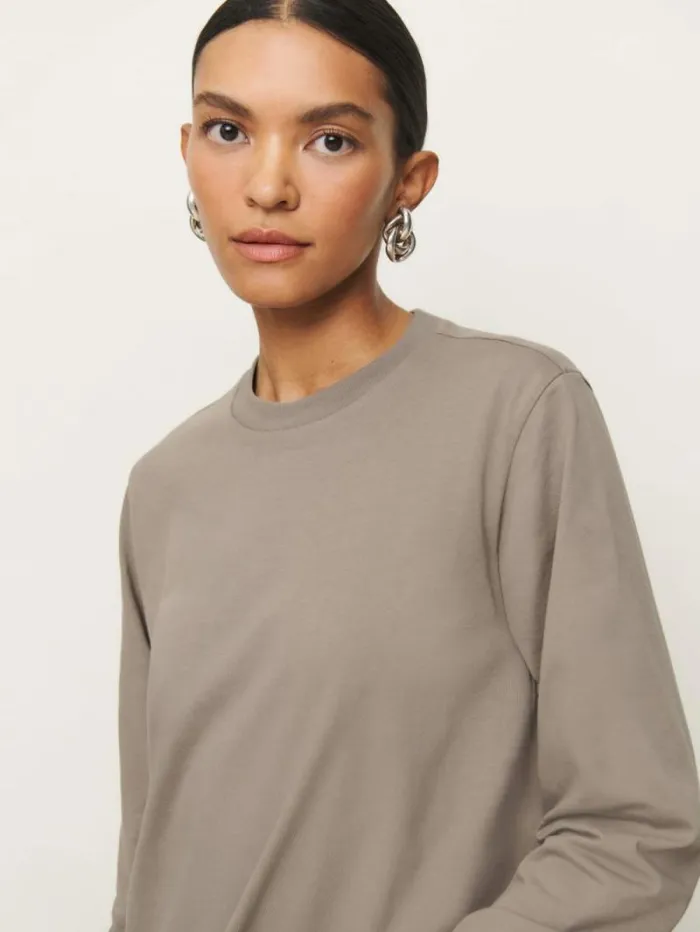 The Reformation Asher Oversized Long Sleeve Tee Taupe 8211 Clothing