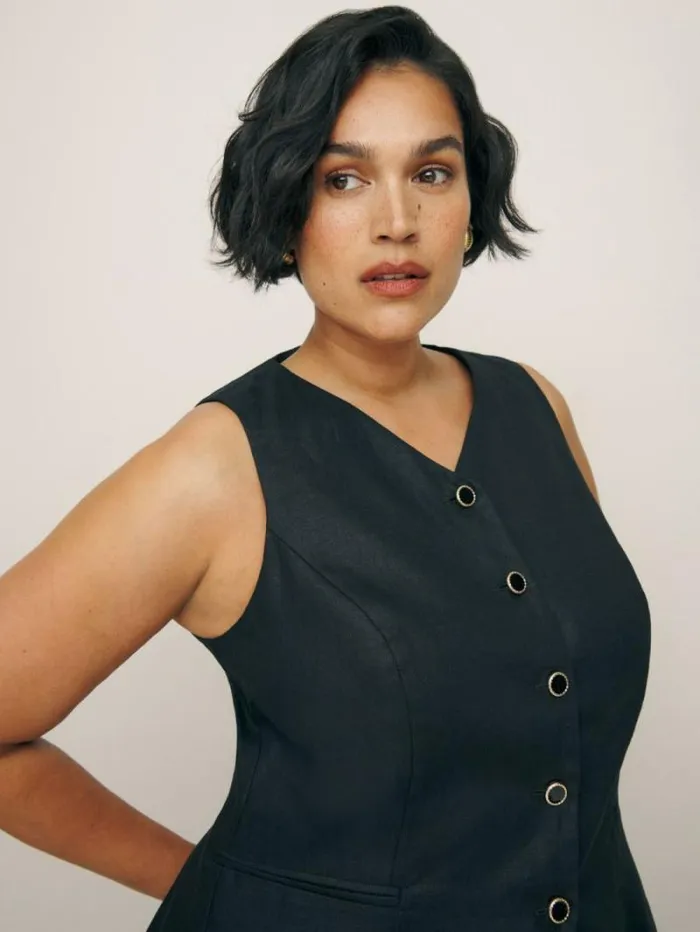 The Reformation Aspen Linen Top Es Black 8211 Clothing